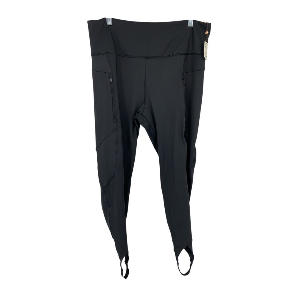 NWT CALIA Leggings Womens XXL Black Power Sculpt Stirrup Zip Pockets High Rise
